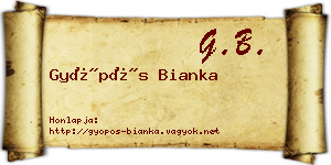 Gyöpös Bianka névjegykártya